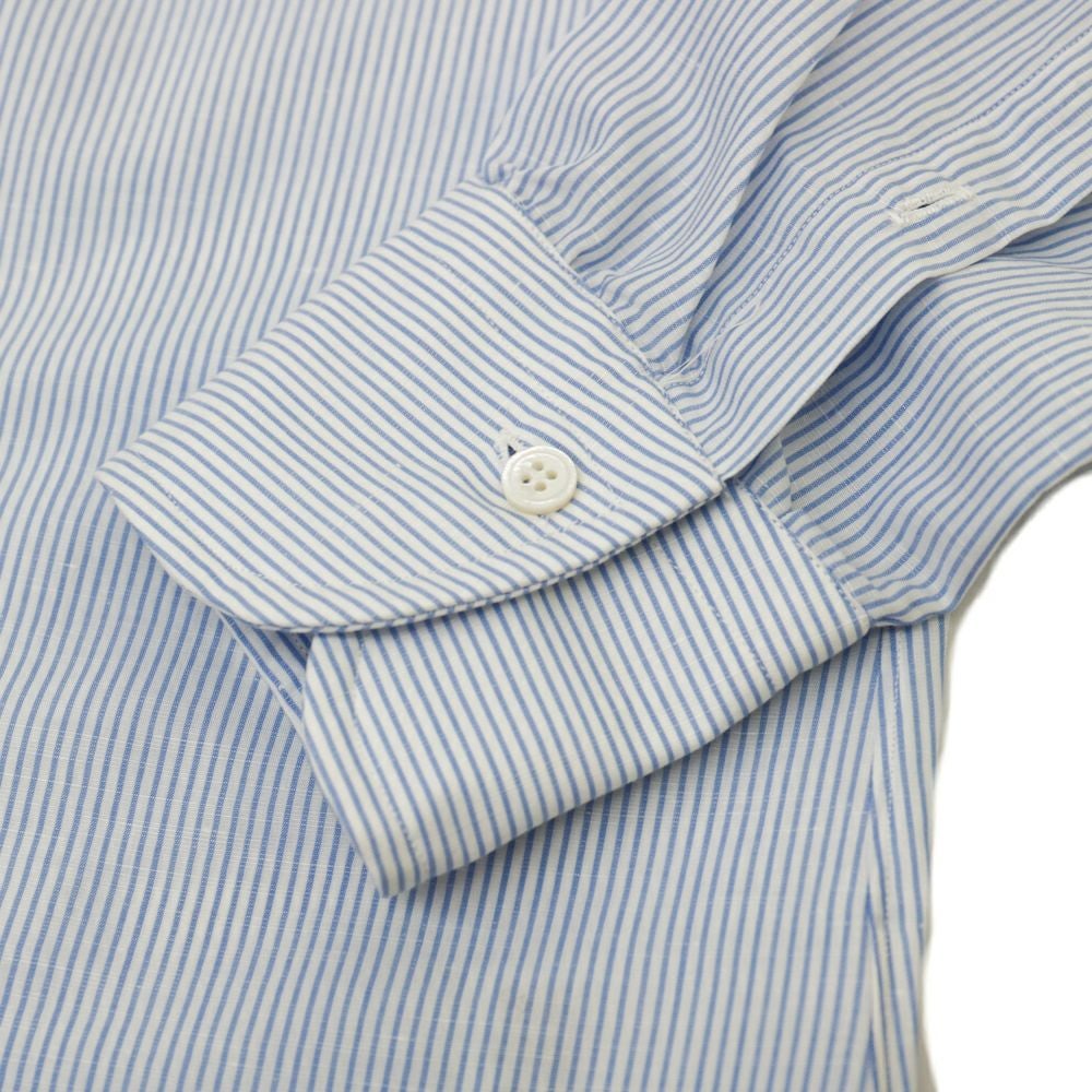 RING JACKET Napoli タブカラーシャツ【ブルー/ストライプ】 | RING