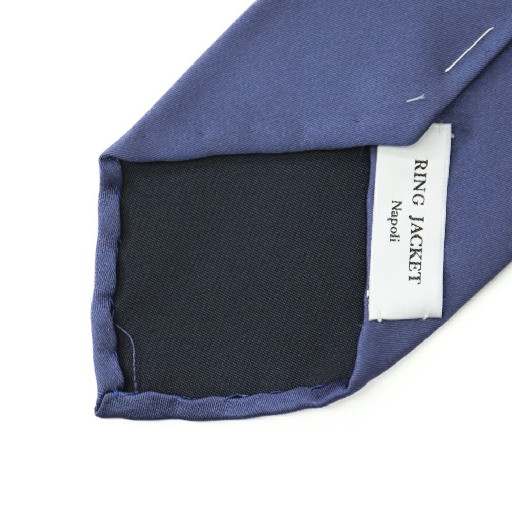 RING JACKET NAPOLI ネクタイ ネイビー ソリッド セッテピエゲ RING JACKET Napoli セッテピエゲ ソリッドタイ 【ネイビー・ブルー