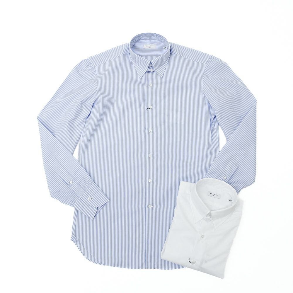 RING JACKET 水色 ワイシャツ RING JACKET Napoli レギュラーカラーシャツ ブルー無地 | RING JACKET