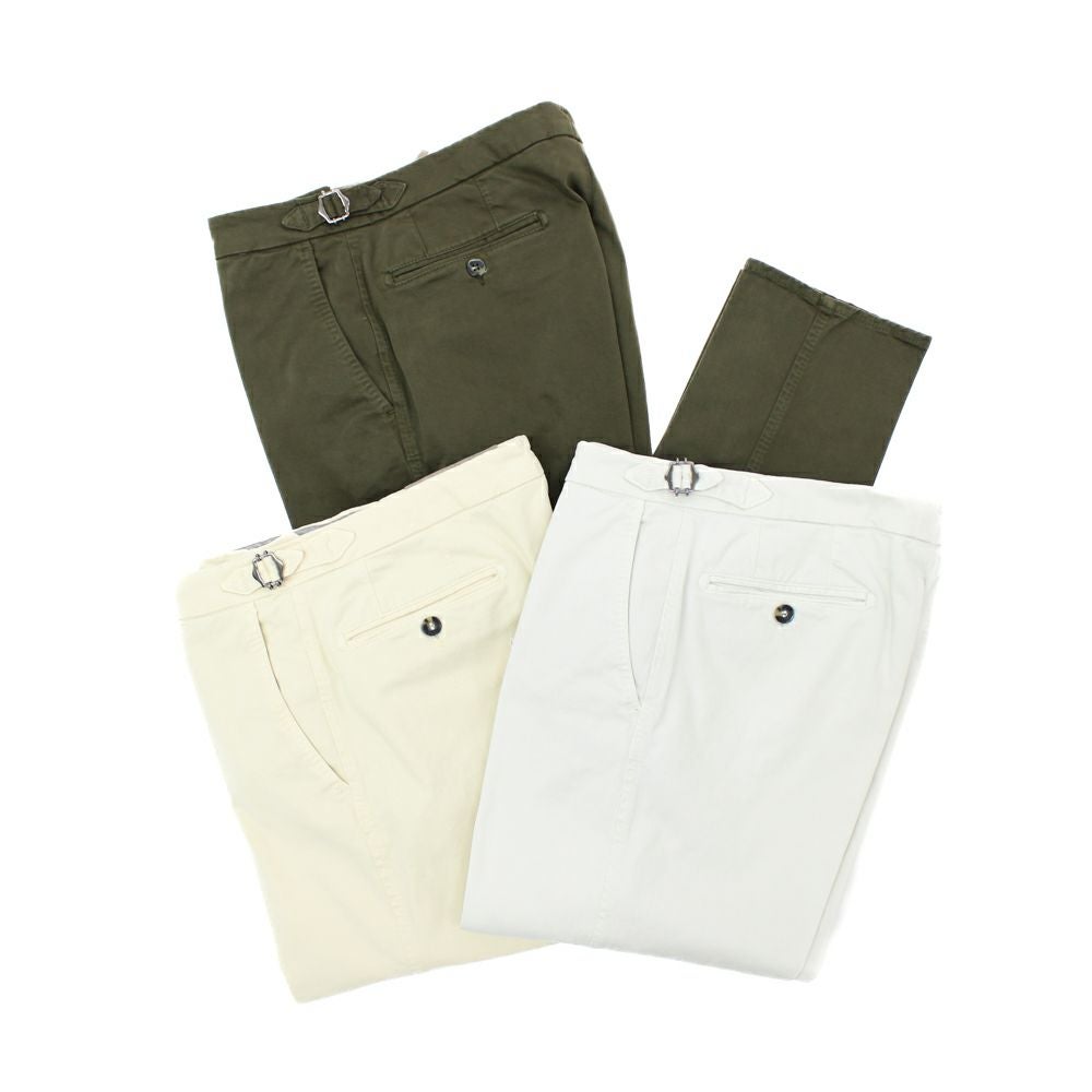 ガーメントダイ ノープリーツ サイドバックル トラウザース 5カラー