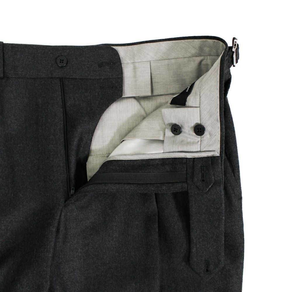 2アウトプリーツ チャコールグレートラウザーズ | RING JACKET MEISTER