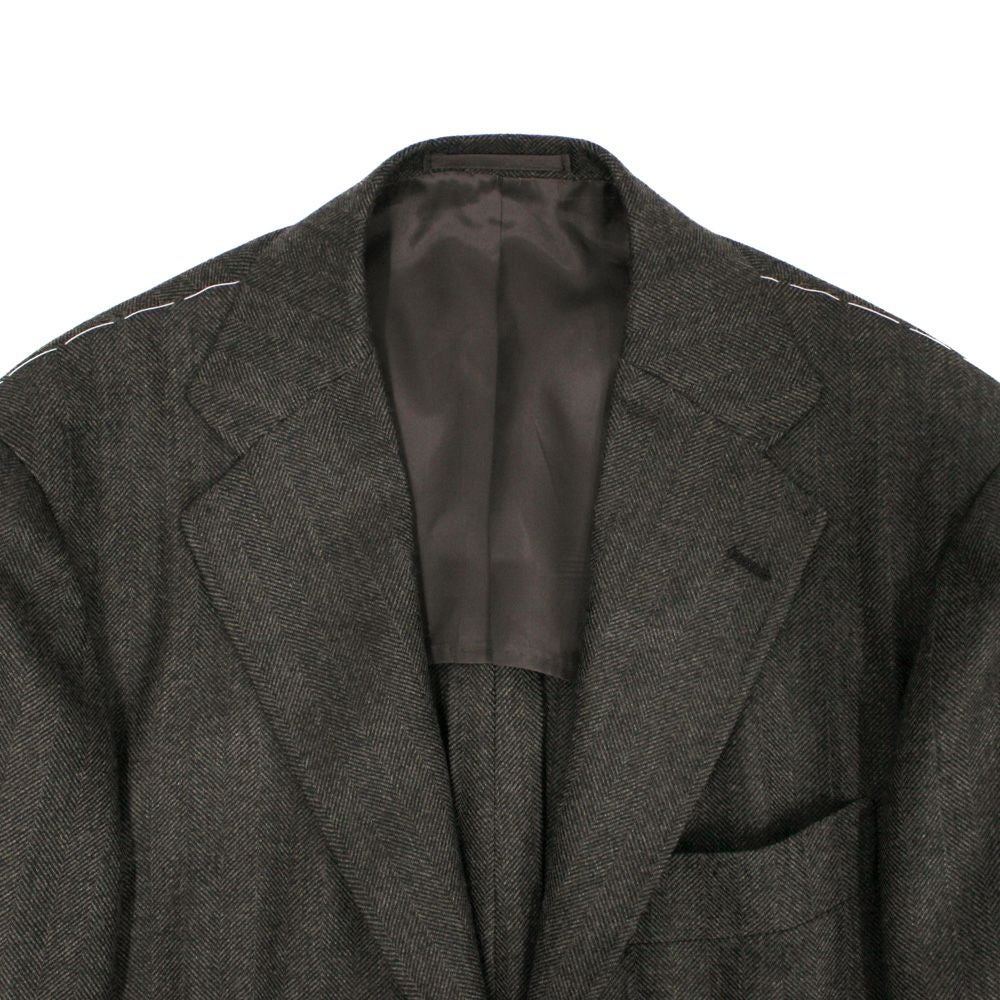 ウール＆カシミヤ ヘリンボン ブラウンジャケット No-300 | RING