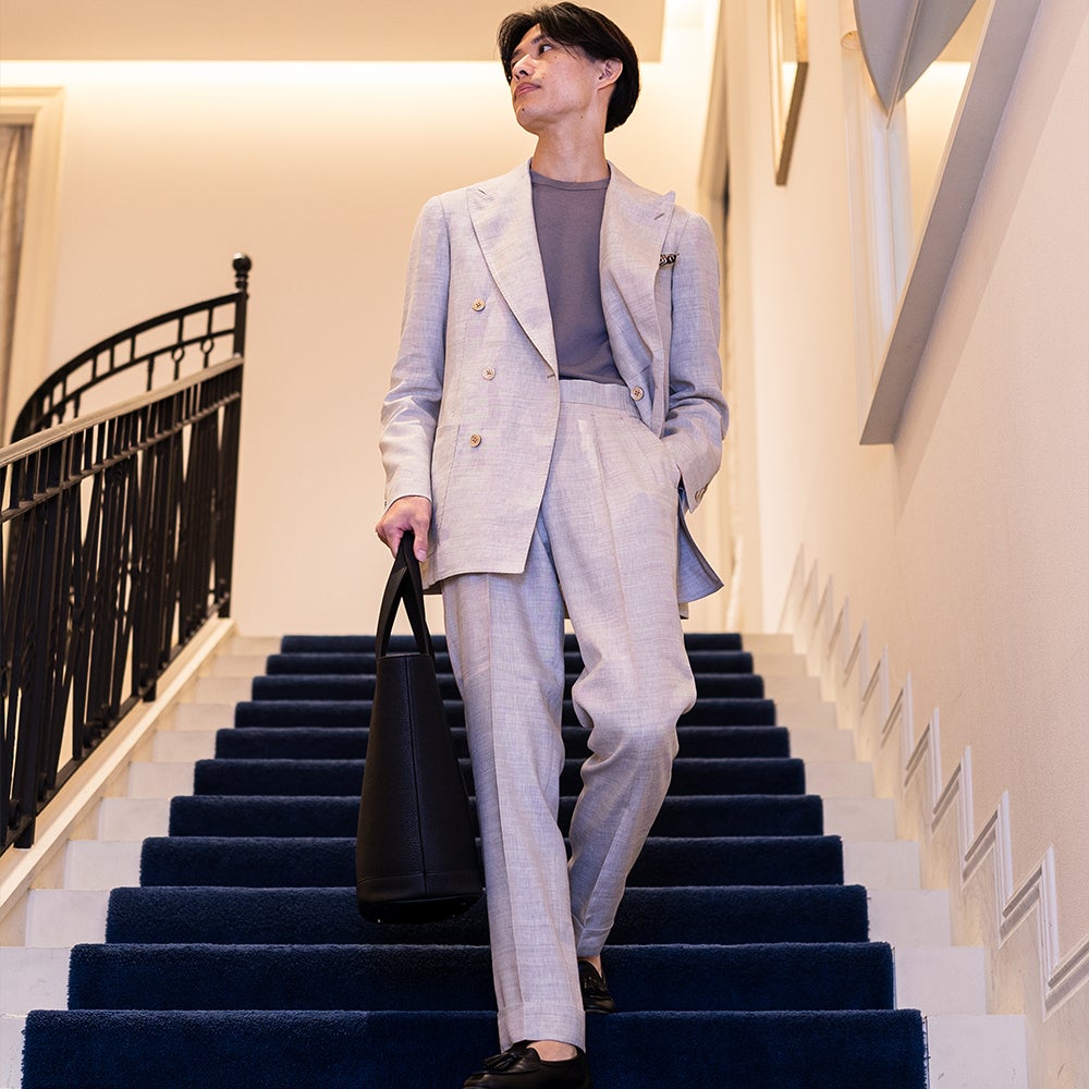 リネン×ウール グレースーツ No-296 S-178SA | RING JACKET MEISTER