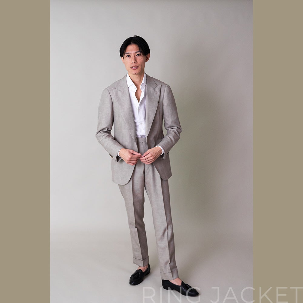 三者混 ベージュスーツ No-307 S-190 | RING JACKET MEISTER ONLINE STORE