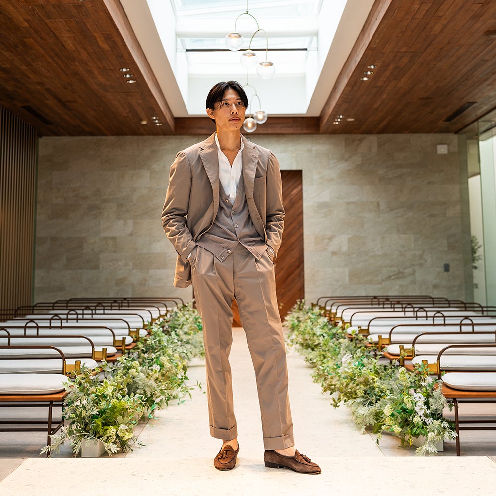 コットン×ウール グレージュスーツ No-308 S-178SA | RING JACKET