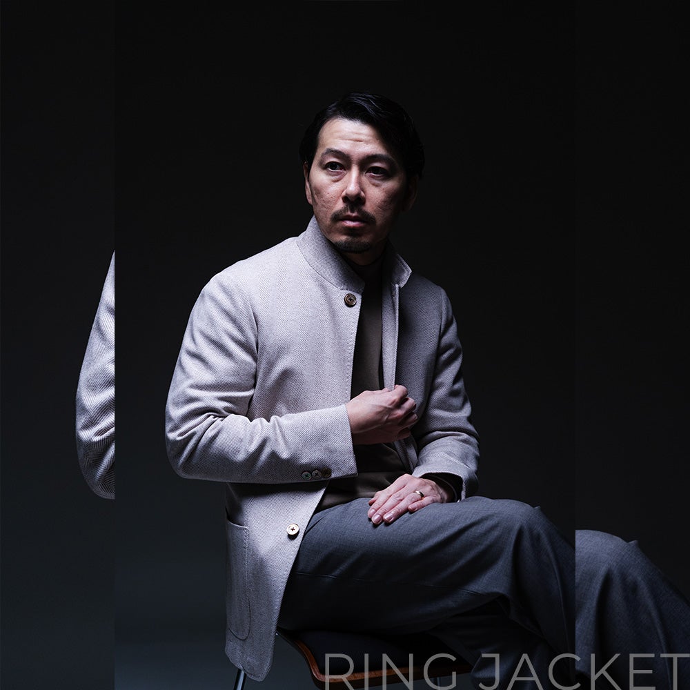 スタンドカラー ジャージーライトグレージャケット No-314 | RING