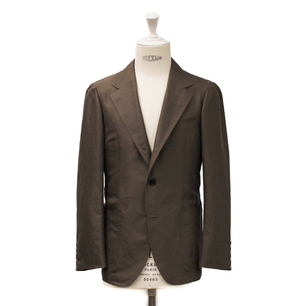 【美品】ヨシエイナバ　40 茶系　リネン100%　スーツ 000000001226-02.jpg?size=xl&w=