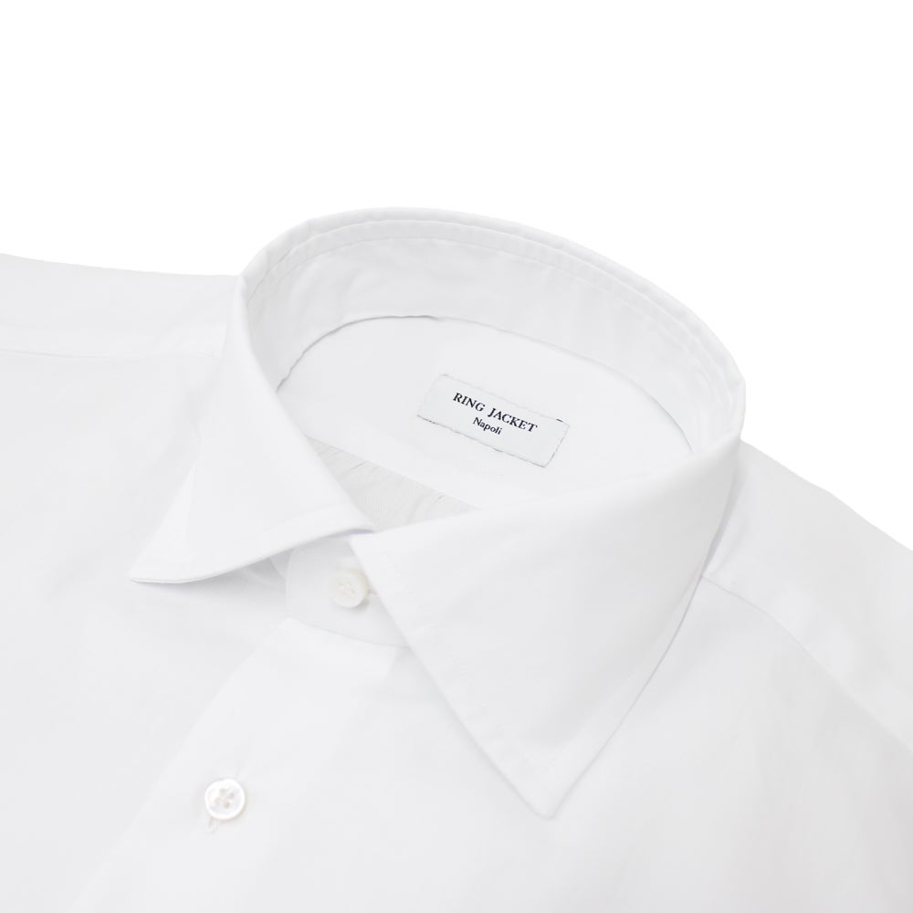 ハンド15工程 ワイドカラーシャツ ホワイト 無地 | RING JACKET